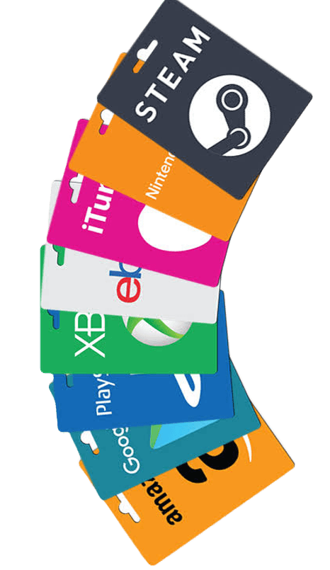 Gift cards array floating illustration